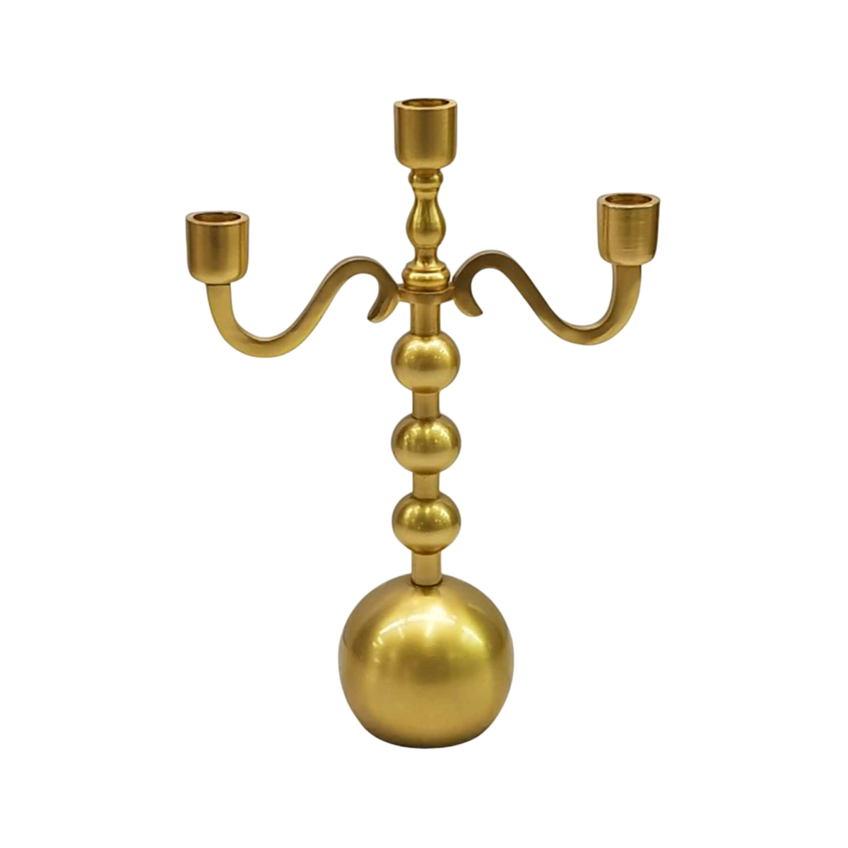 Candle holder 3 lights ALU/MATTGOLD 24x10x34