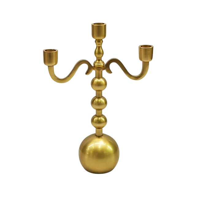 Candle holder 3 lights ALU/MATTGOLD 24x10x34