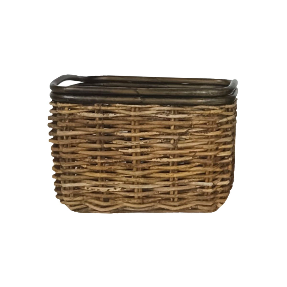 Basket AUTUMN w/handle brown rattan 65x40x45