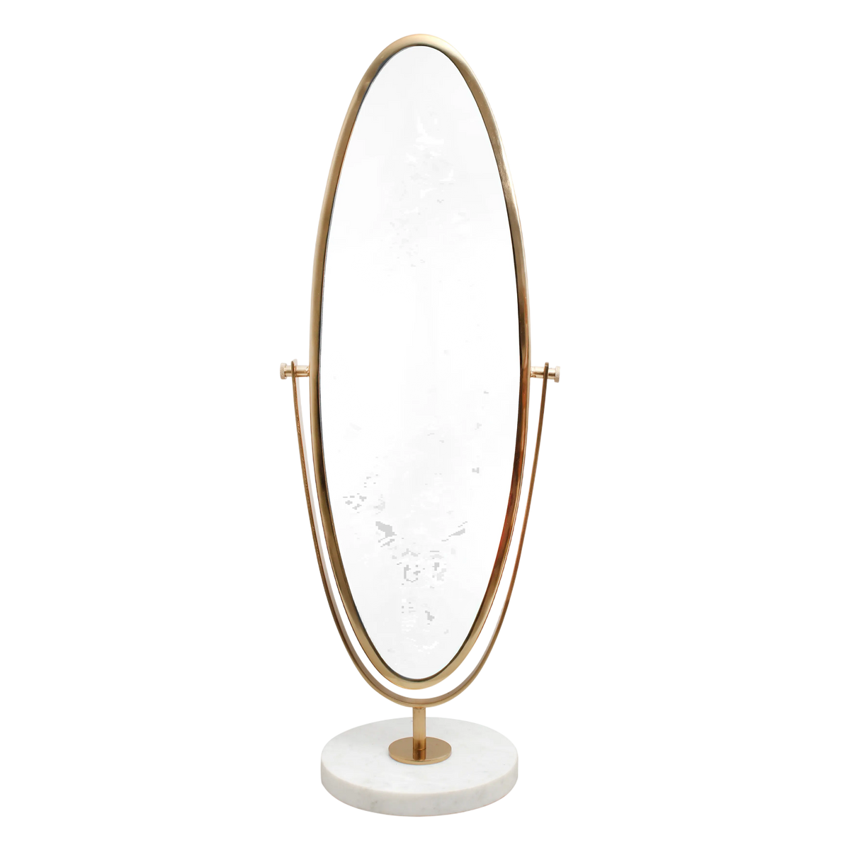 Mirror on white marble stand ANT.BRASS 31x23x87