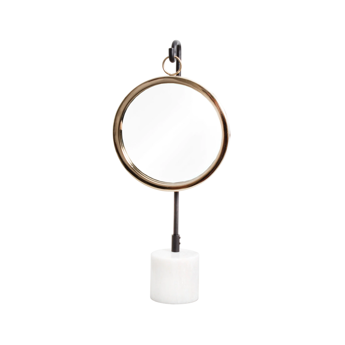 Mirror on white marble stand ANT.BRASS 16x8x39
