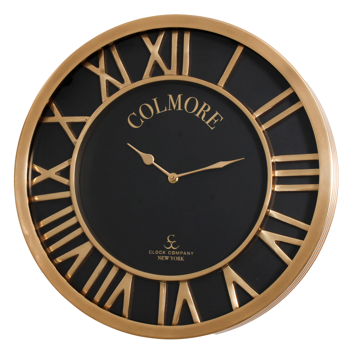 Wall clock black w/ANT.BRASS 45x6x45