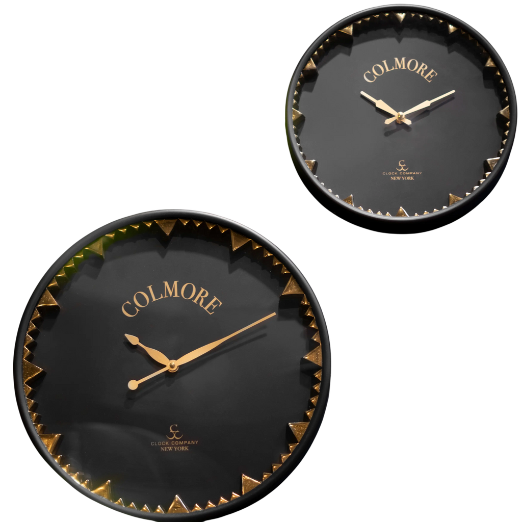 Wall clock black w/ANT.BRASS 41x5x41