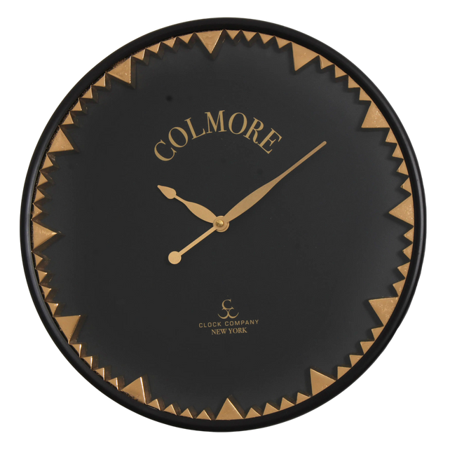 Wall clock black w/ANT.BRASS 30x5x30