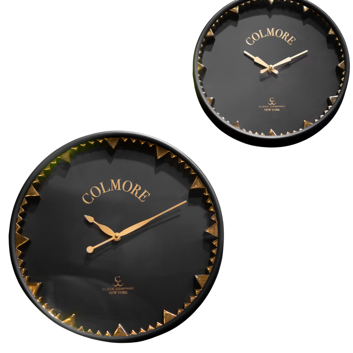 Wall clock black w/ANT.BRASS 30x5x30