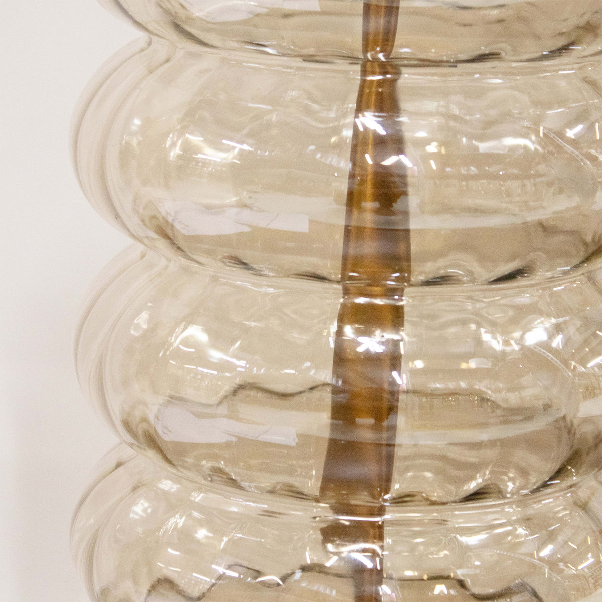 Table lamp amber glass 16x16x47