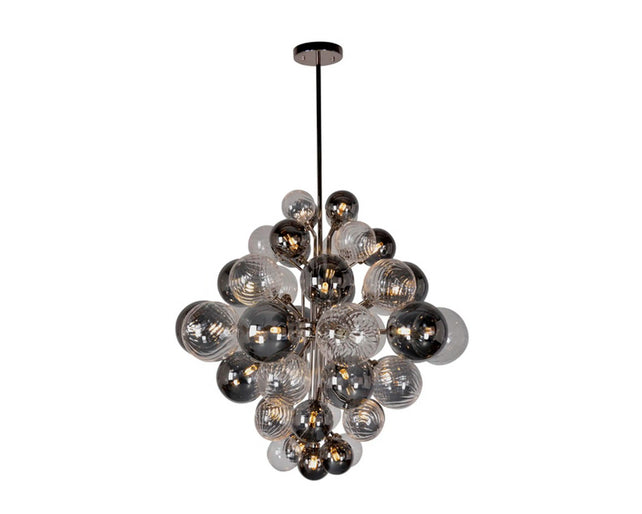 Ceiling lamp IR/NI smoke and clear glass 88x88x115/155