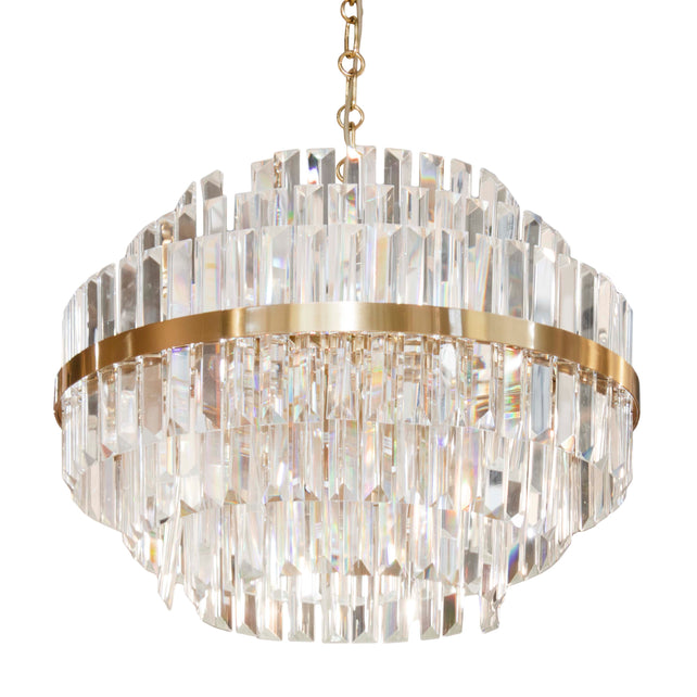 Ceiling lamp IR/BRASS glass clear crystal 60x60x44