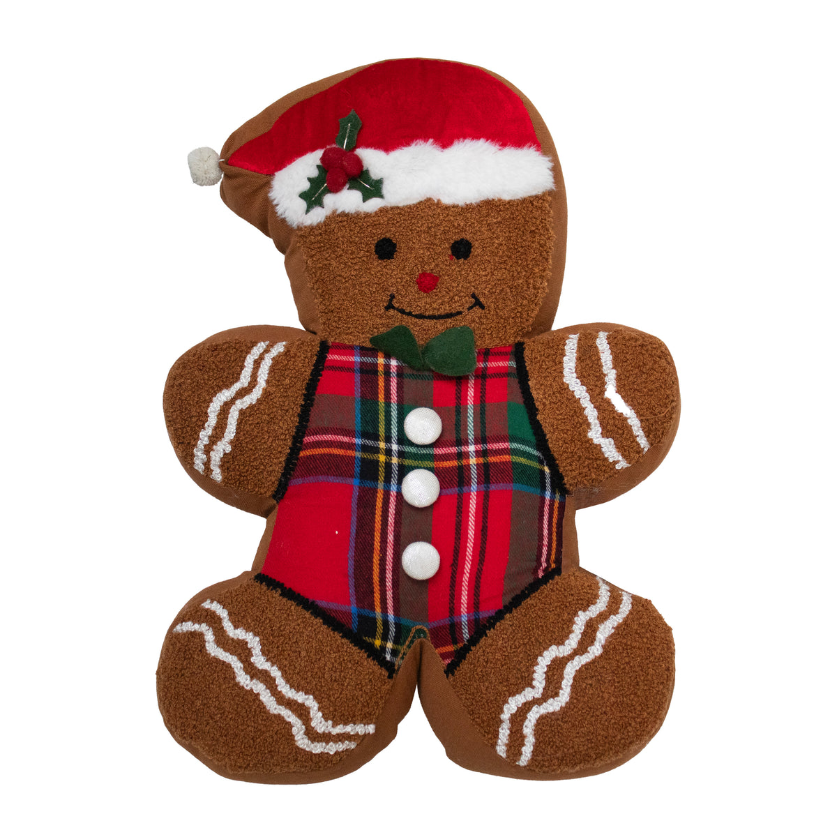 Cushion x-mass gingerbread man red/green 30x40