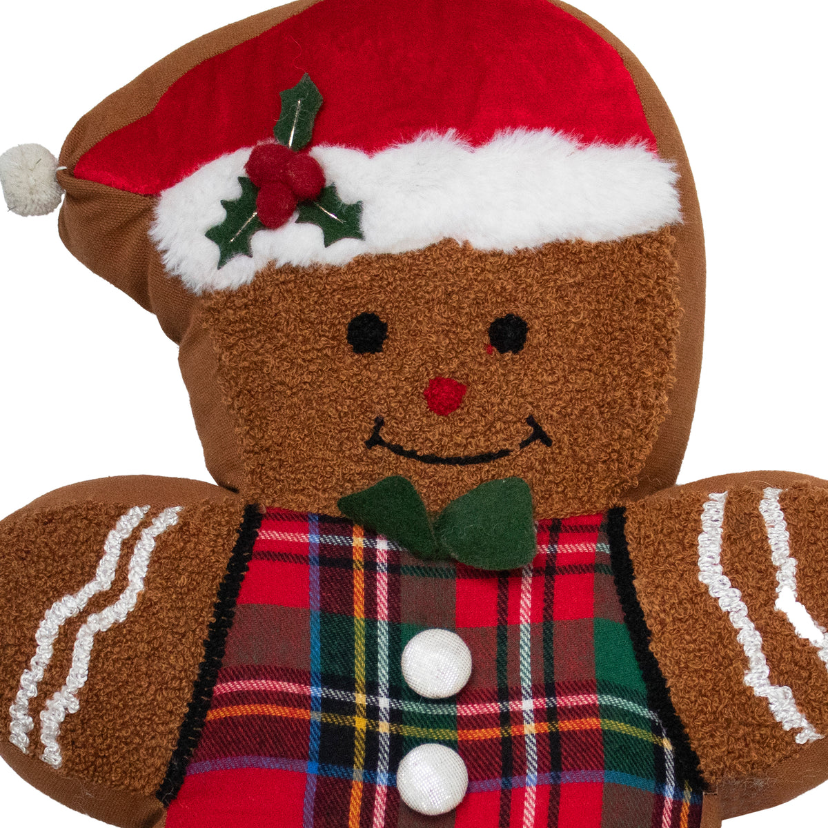 Cushion x-mass gingerbread man red/green 30x40