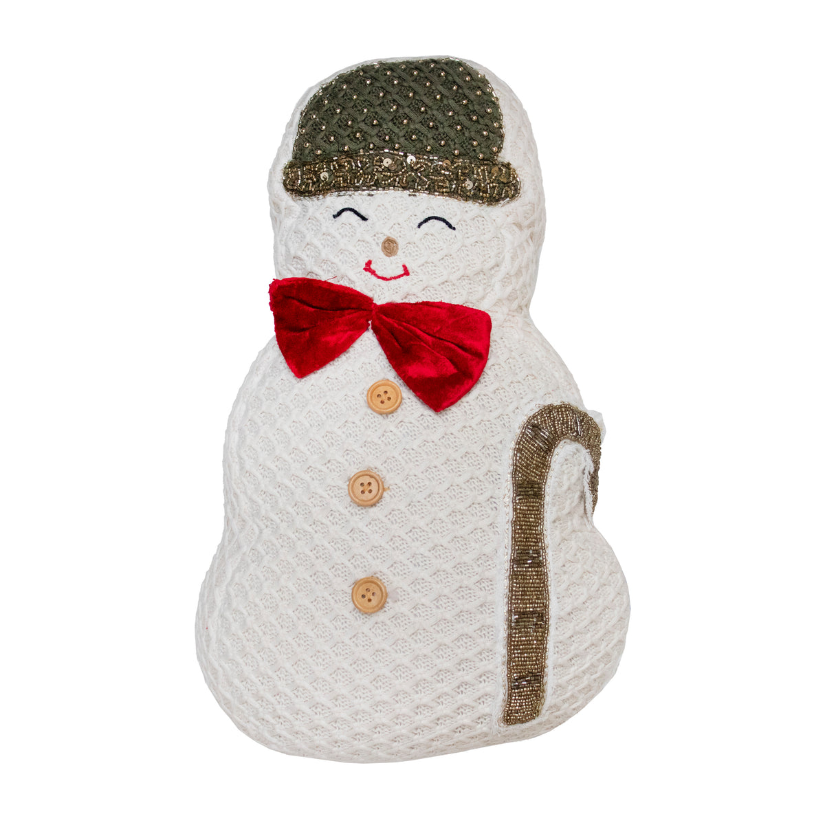Cushion x-mass snowman w/hat white 40x25