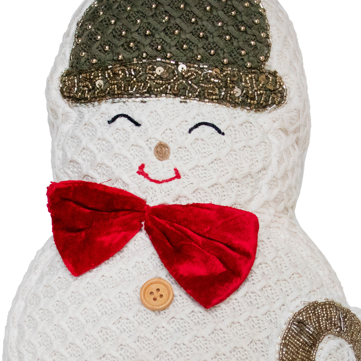 Cushion x-mass snowman w/hat white 40x25