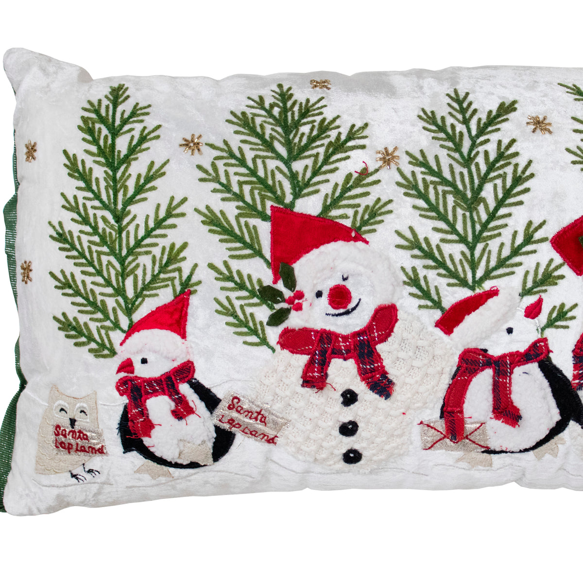 Cushion x-mass snowman/pinguin multi velvet 35x55