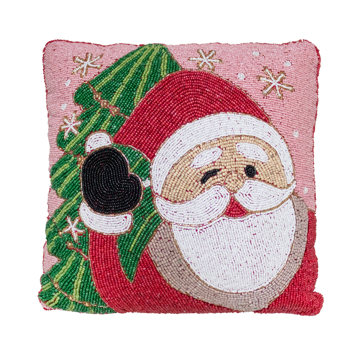 OUTLET Cushion x-mass santa w/beads multi 35x35