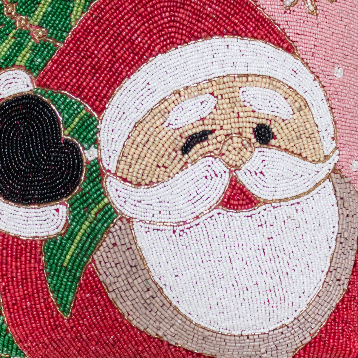 OUTLET Cushion x-mass santa w/beads multi 35x35