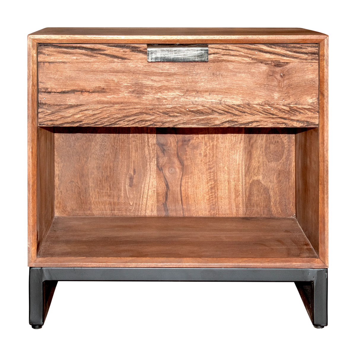 Bedside KINGS CROSS w/drawer wood iron 50x35x50