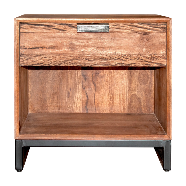 Bedside KINGS CROSS w/drawer wood iron 50x35x50