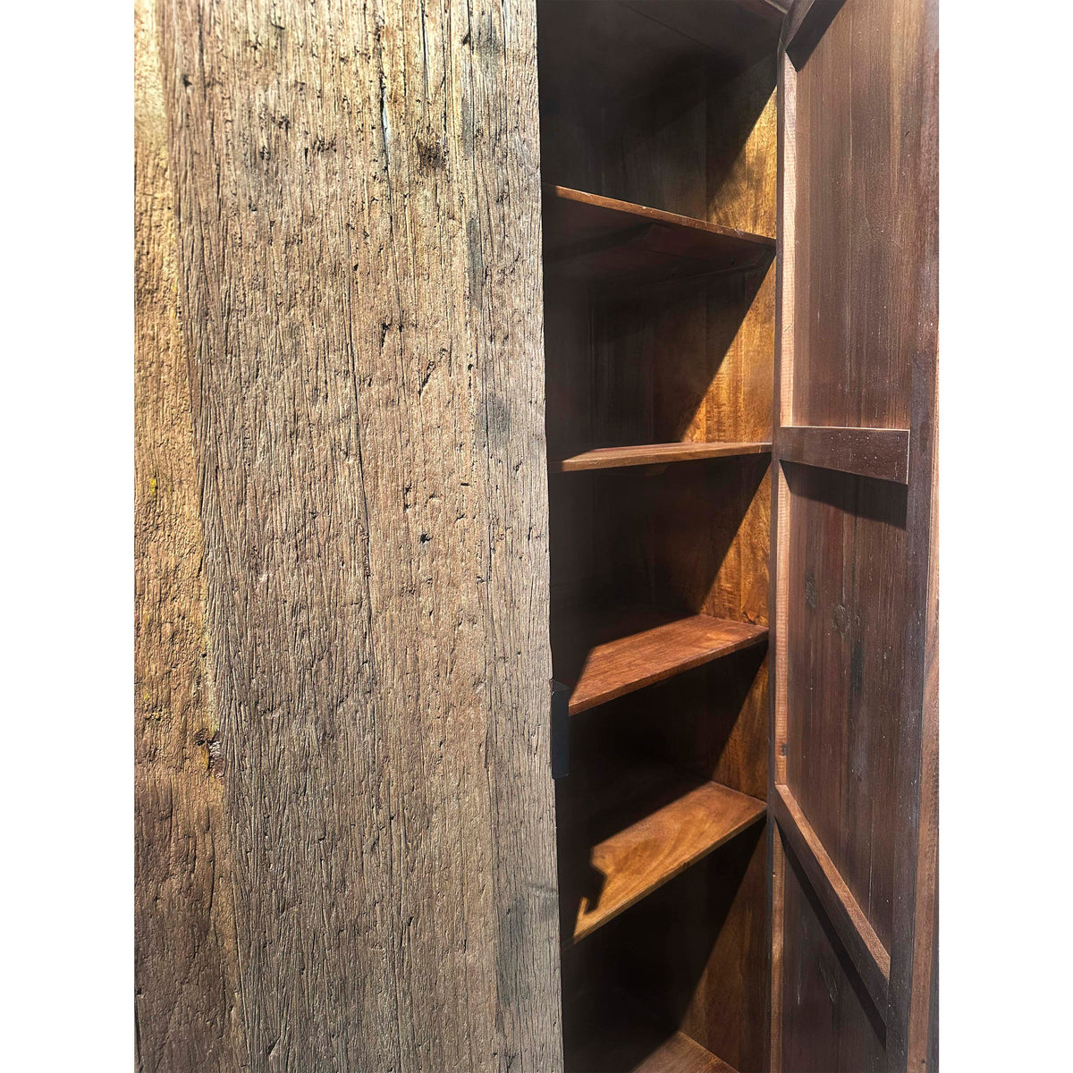 Wardrobe KINGS CROSS natural reclaimed wood 120x45x210