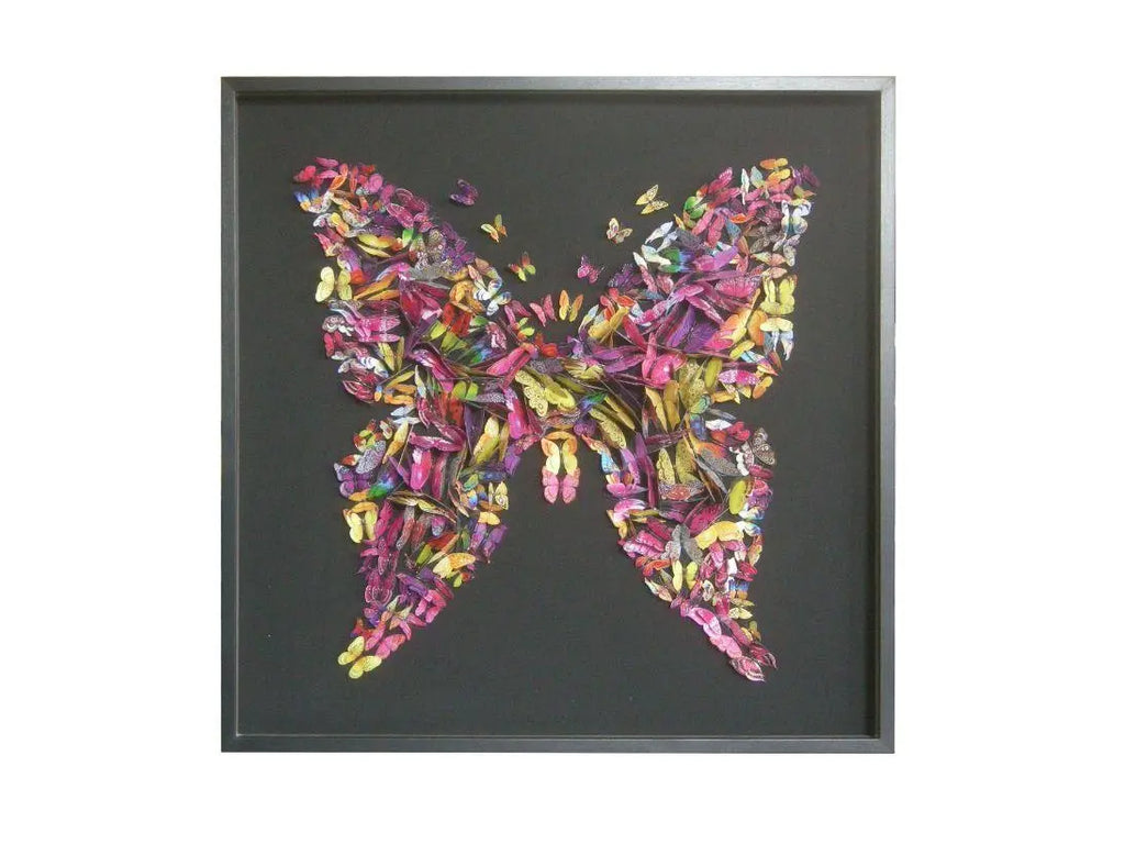 Wall art multi color butterflies 120x120x6