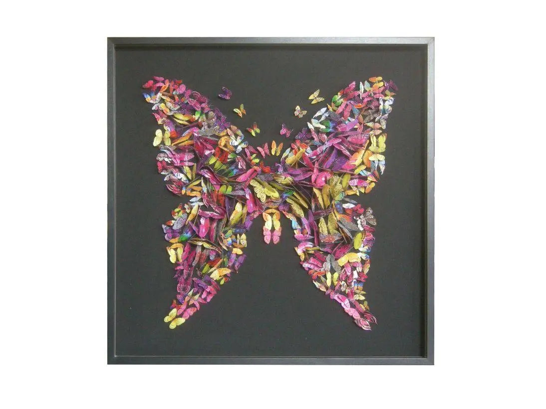 Wall art multi color butterflies 120x120x6