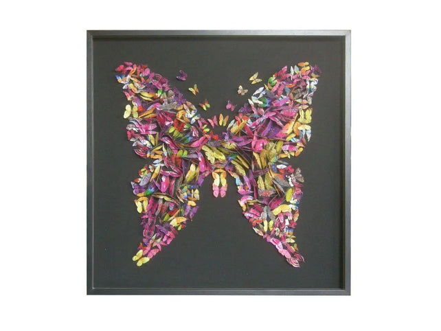 Wall art multi color butterflies 120x120x6
