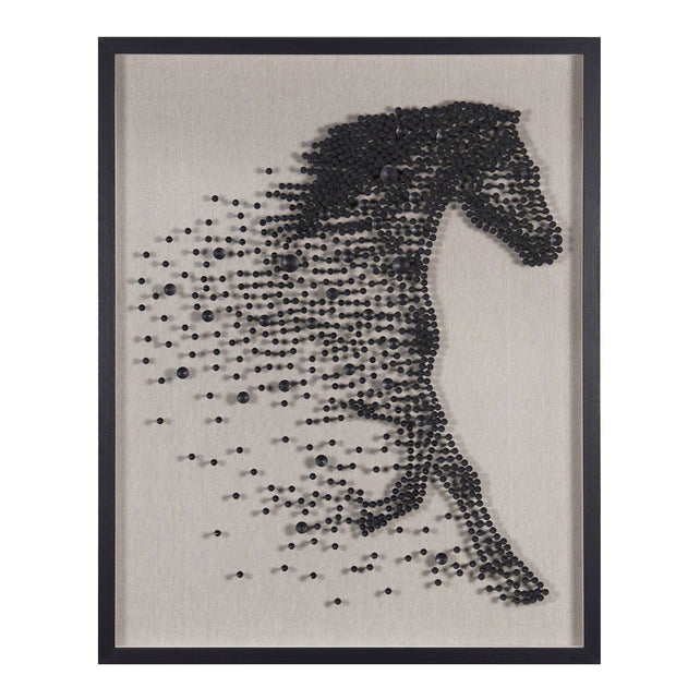 Wall art horse black white 80x100x6