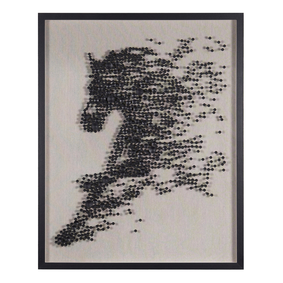 Wall art horse black white 80x100x6