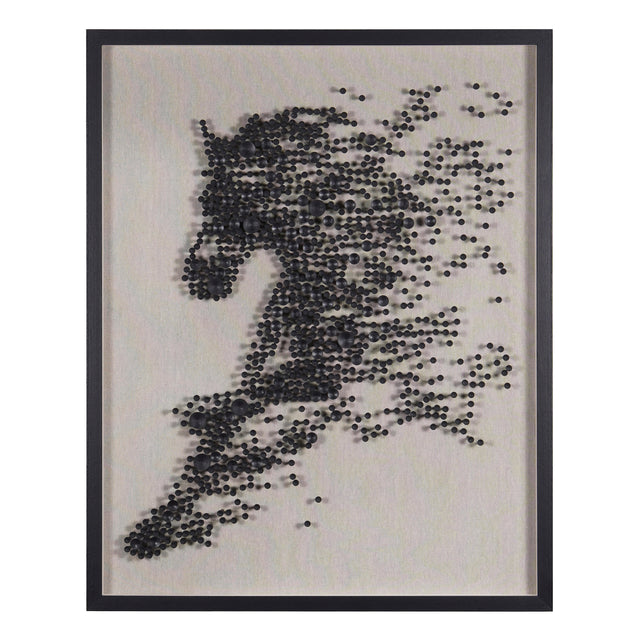 Wall art horse black white 80x100x6