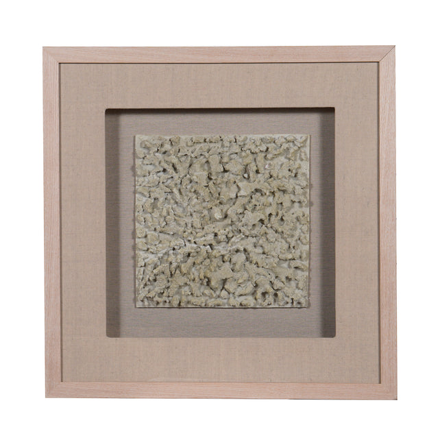 OUTLET Wall art white coral square 60x60x6