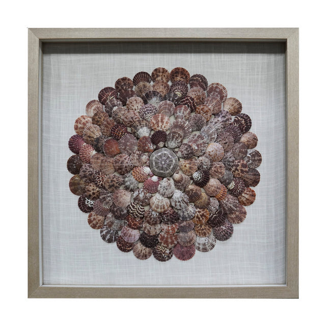 OUTLET Wall art shells burgundy 60x60x6