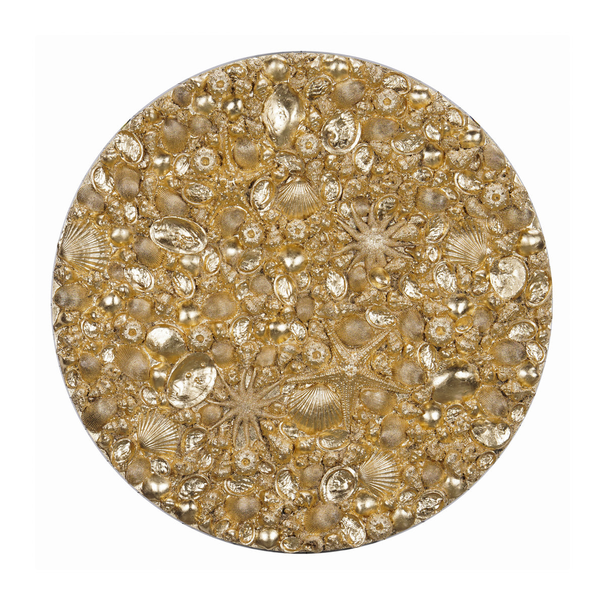 OUTLET Wall art shells gold round 120x120x7