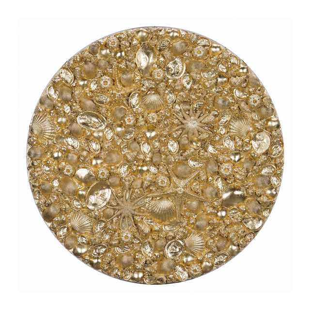 OUTLET Wall art shells gold round 120x120x7