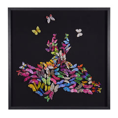 OUTLET Wall art multi ballerina butterflies 100x100x6