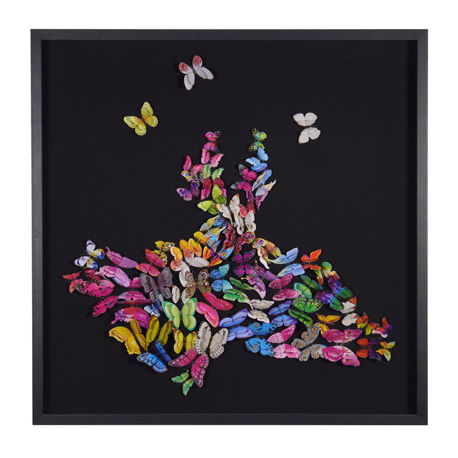 OUTLET Wall art multi ballerina butterflies 100x100x6