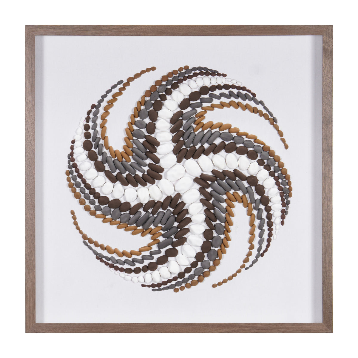 Wall art stones natural/white 80x80x6