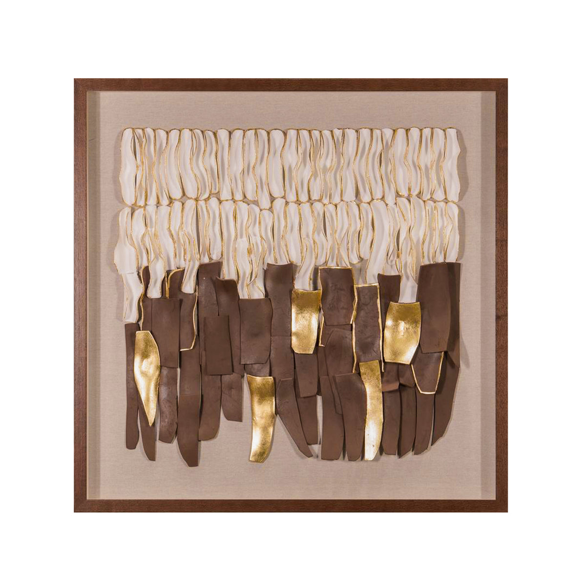 Wall art LUMORA 90x90x6cm brown white