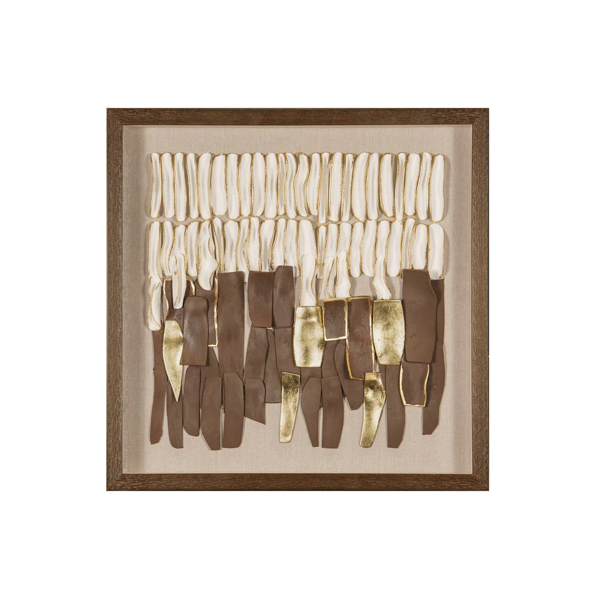 Wall art LUMORA 60x60x6cm brown white