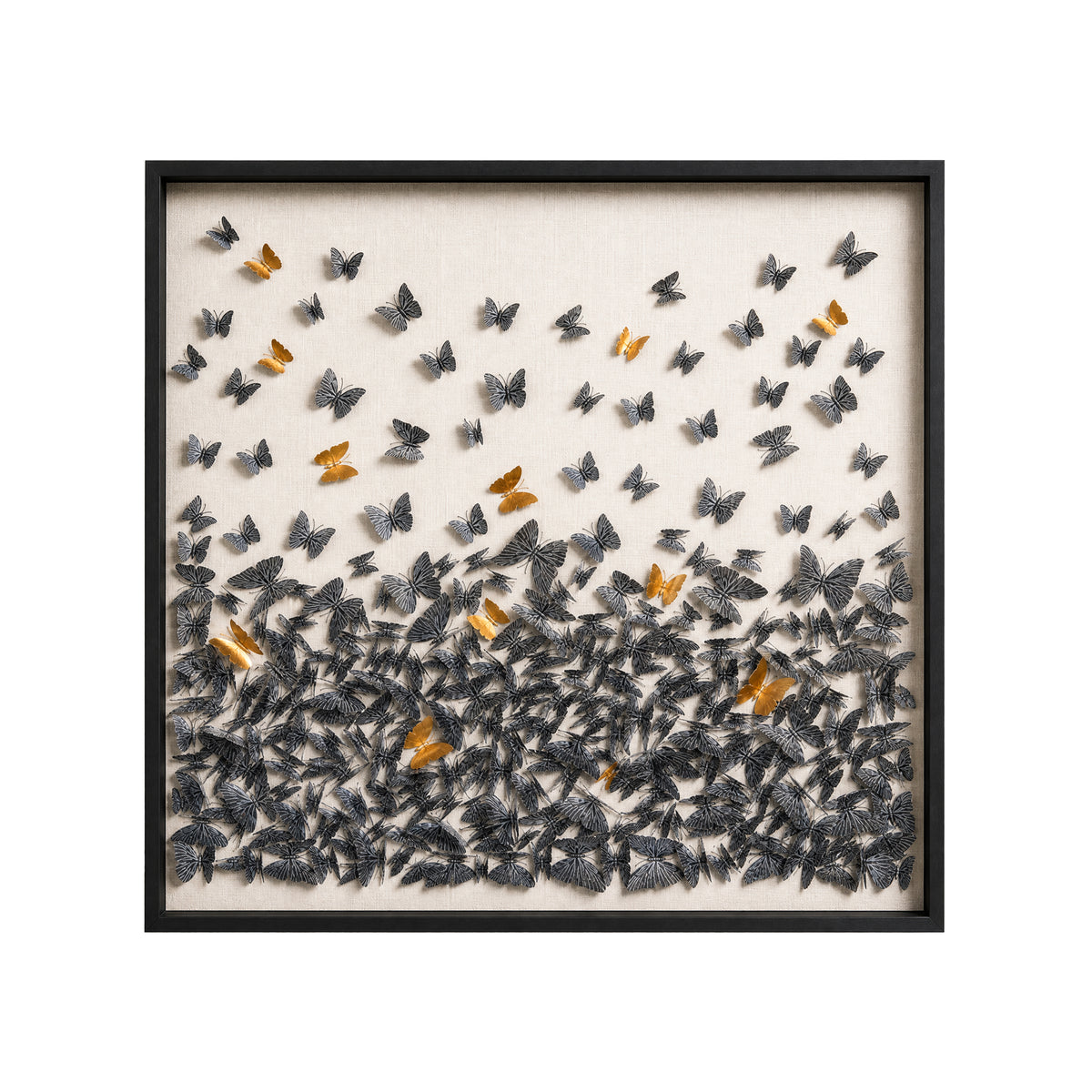 Wanddecoratie VELARO 120x120x6cm zwart