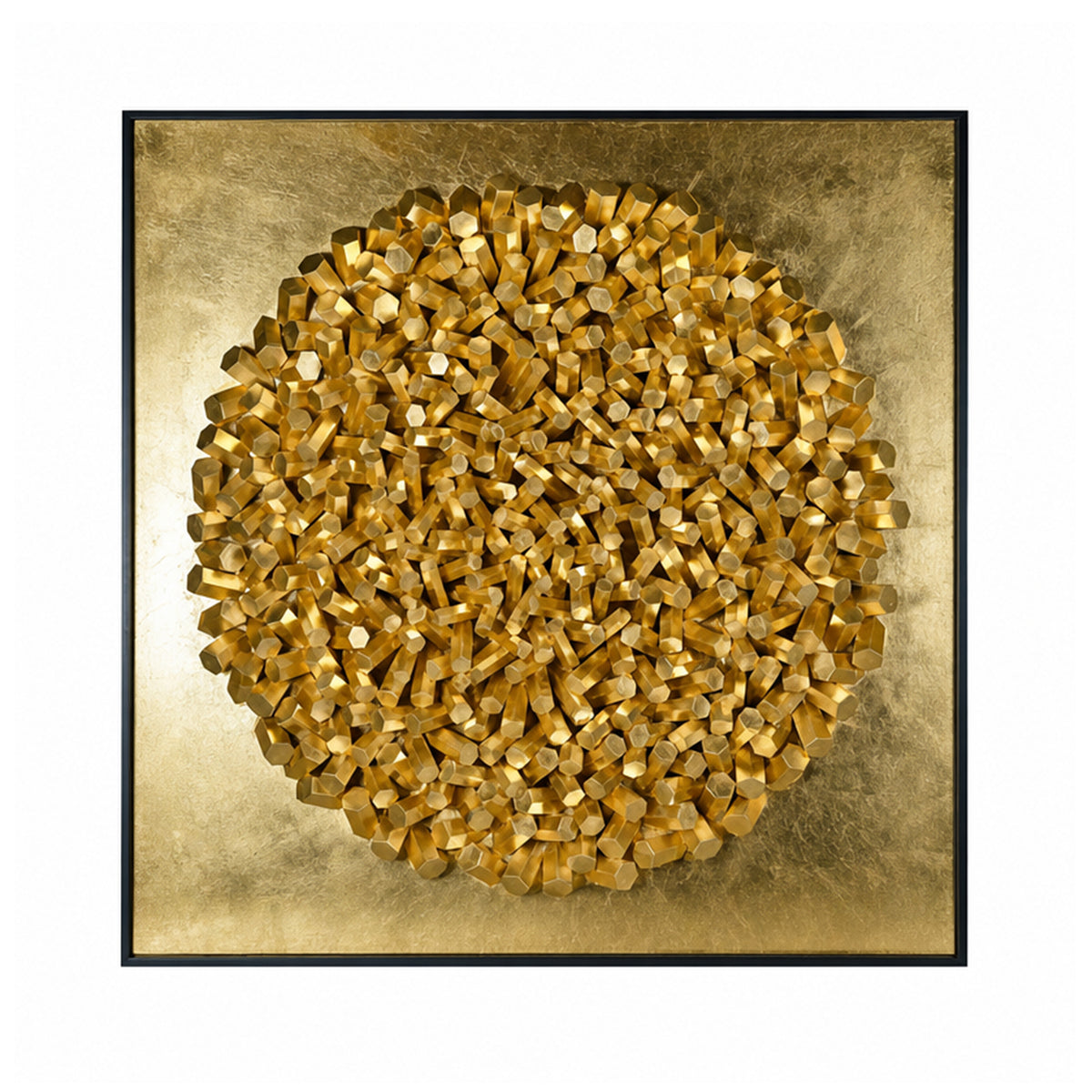 Wall art ZENVIA 120x120x10cm gold