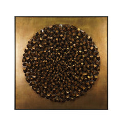 Wall art ZENVIA 120x120x10cm bronze