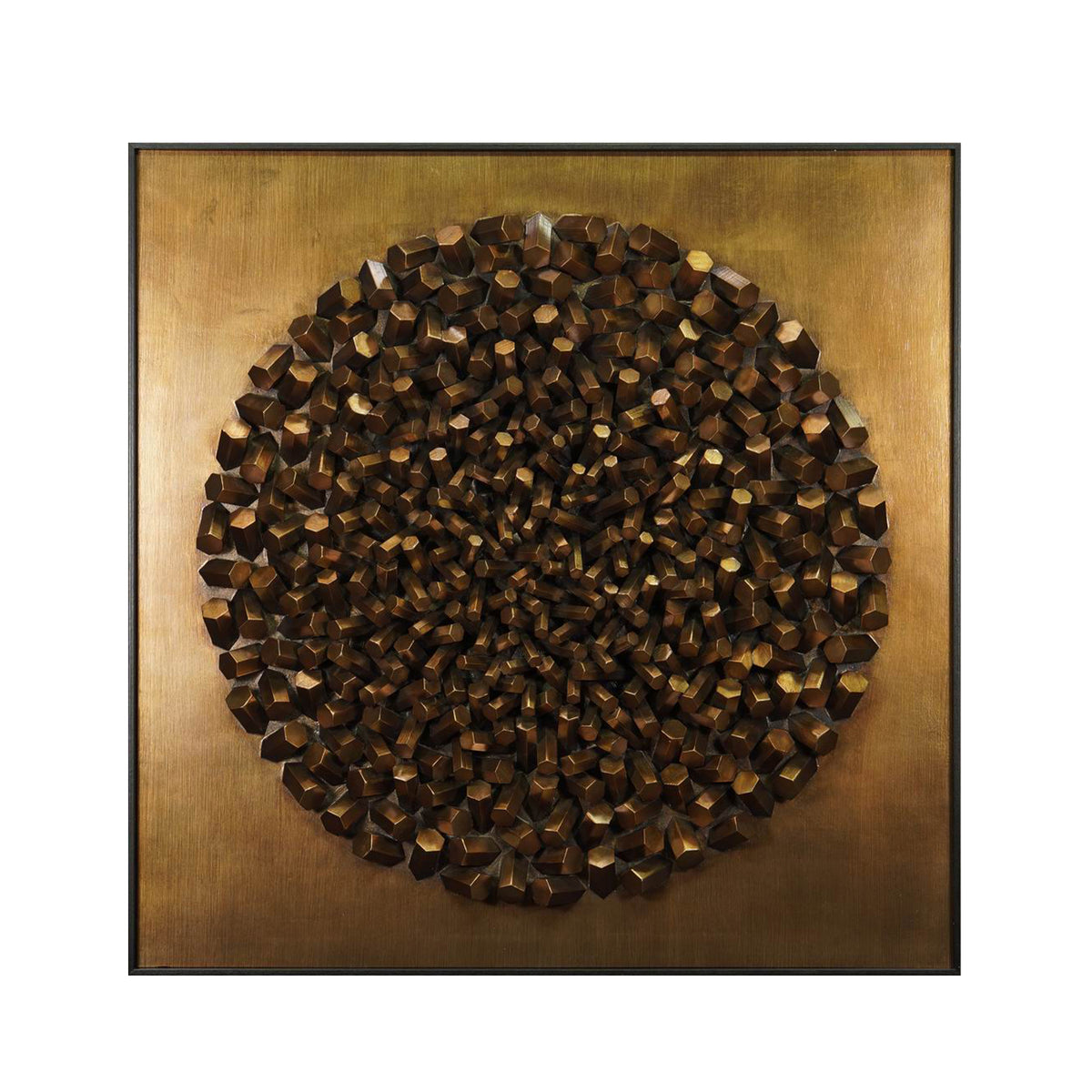 Wall art ZENVIA 120x120x10cm bronze