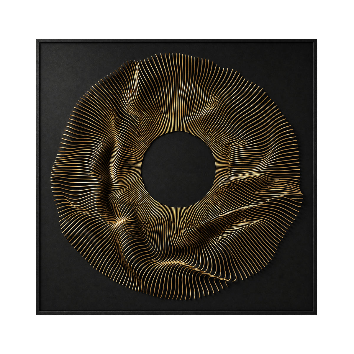 Wall art EYORA 120x120x13cm gold
