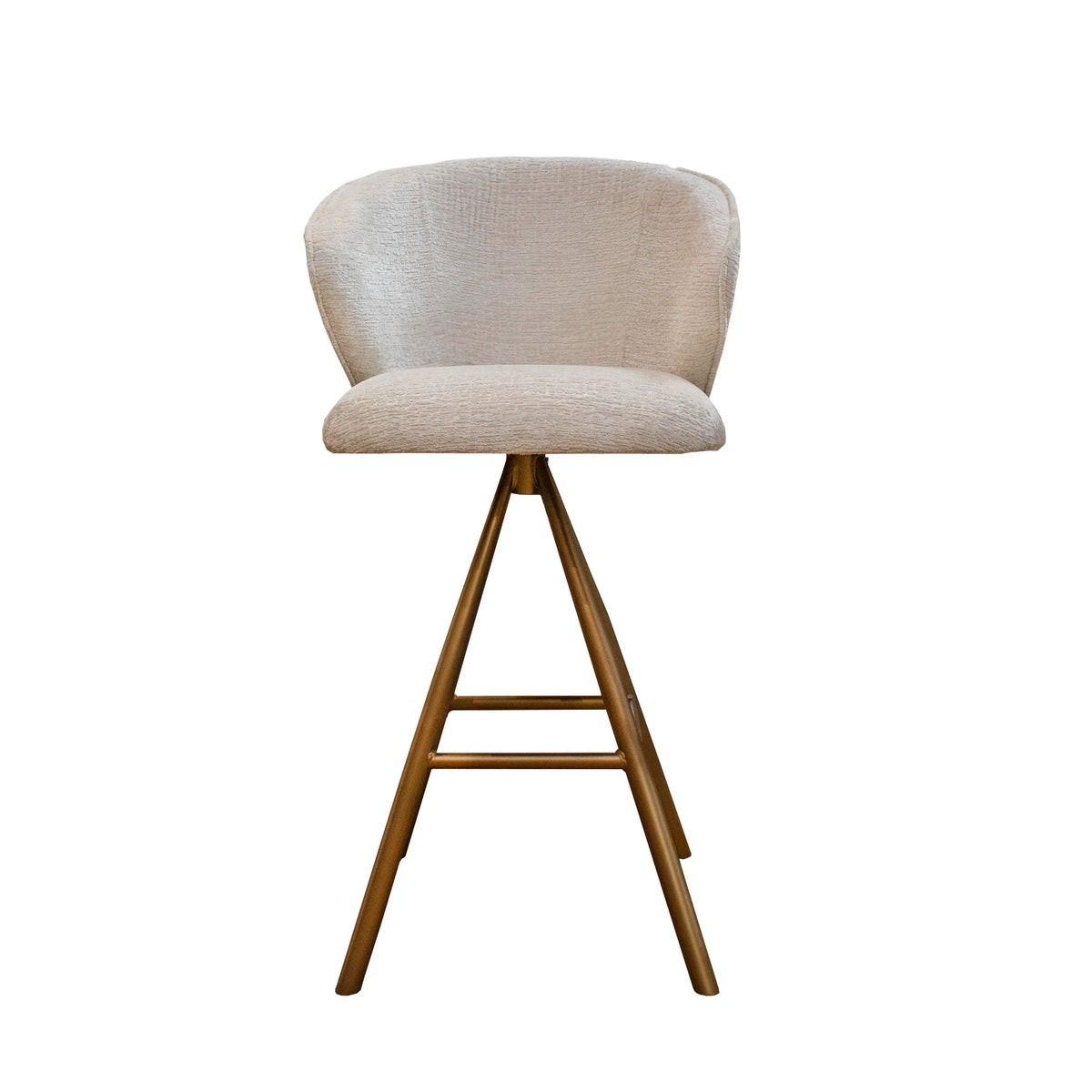 Bar chair NATAL w/antique bronze leg 55x56x115cm cream