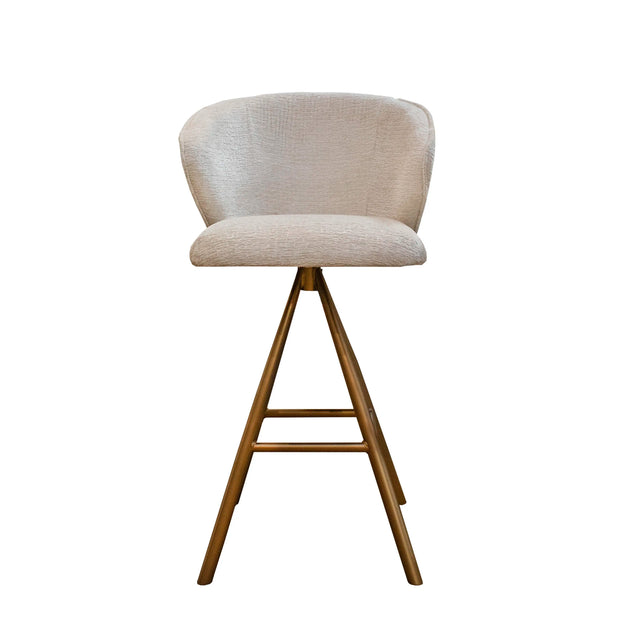 Bar chair NATAL w/antique bronze leg 55x56x115cm cream