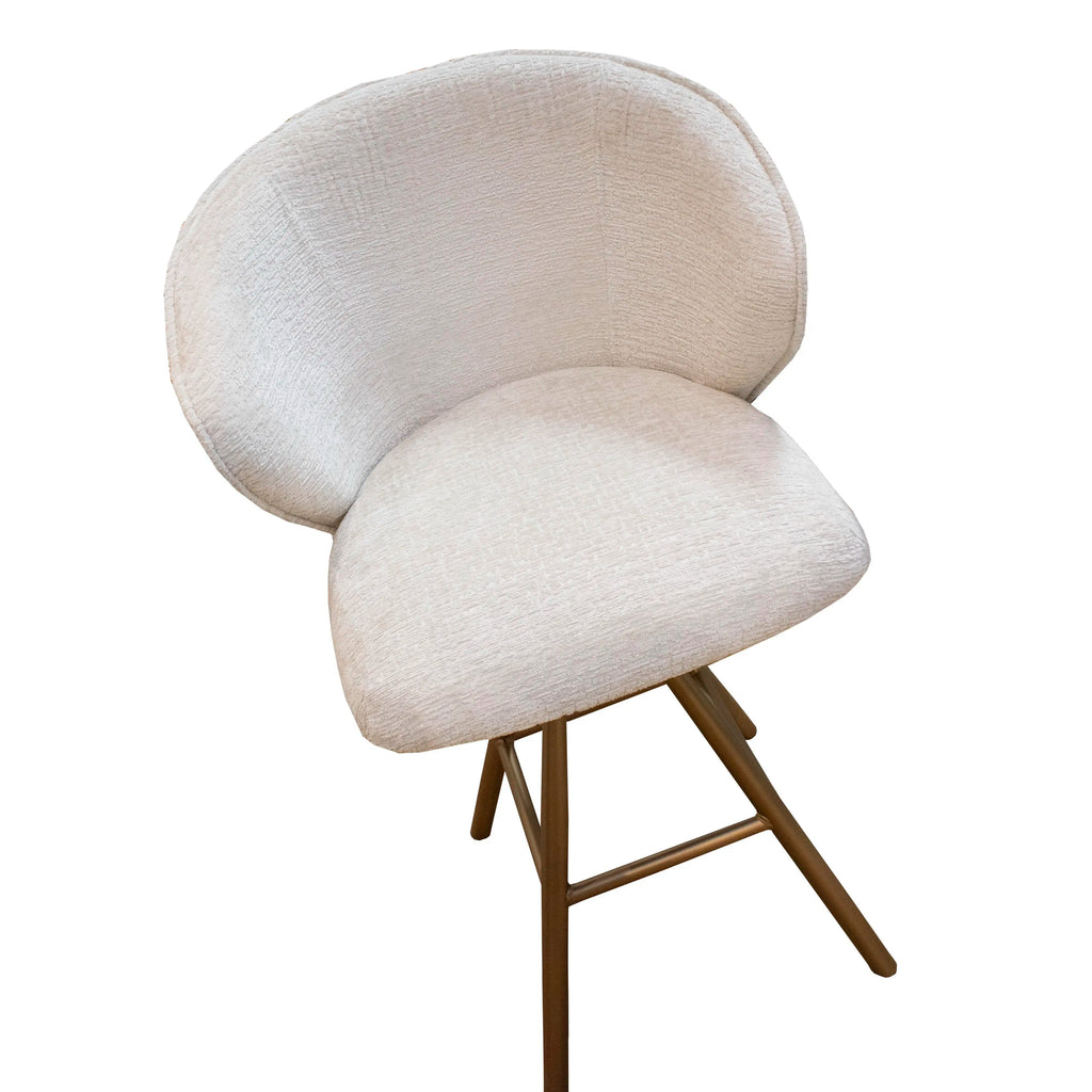 Bar chair NATAL w/antique bronze leg 55x56x115cm cream