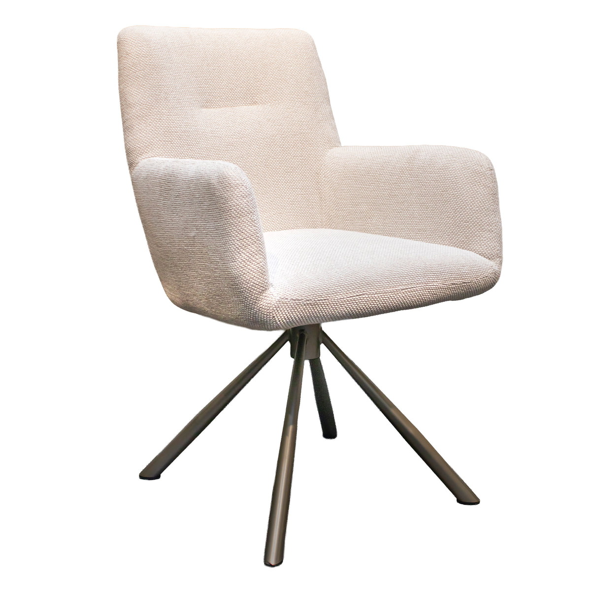 Dining chair HERA w/champagne leg 60x68x90cm cream