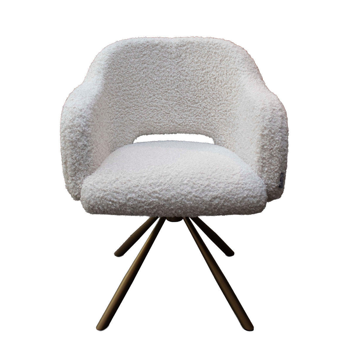 Dining chair COSTA w/antique bronze leg 63x63x84cm cream