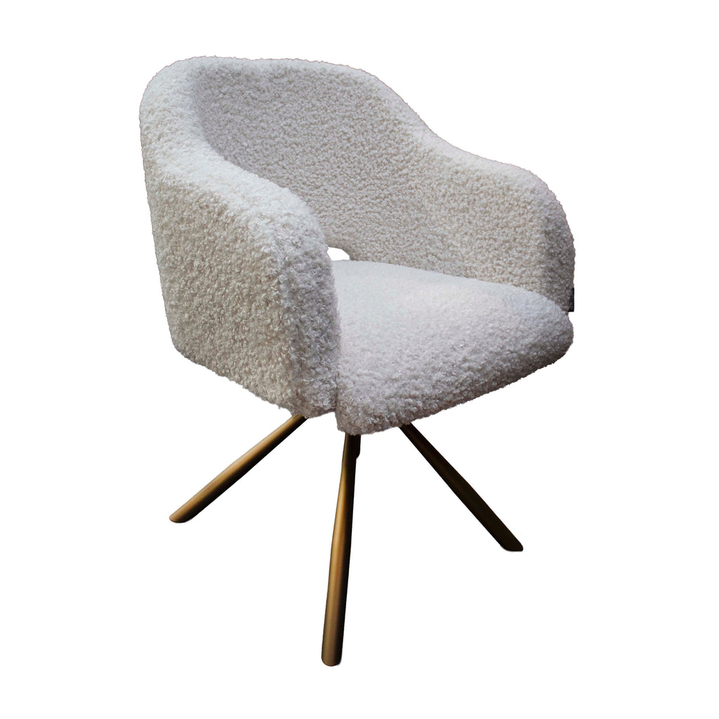 Dining chair COSTA w/antique bronze leg 63x63x84cm cream