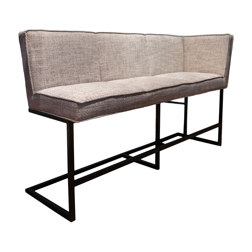 Bar bench PORTEL w/corner right 200x60x117cm beige