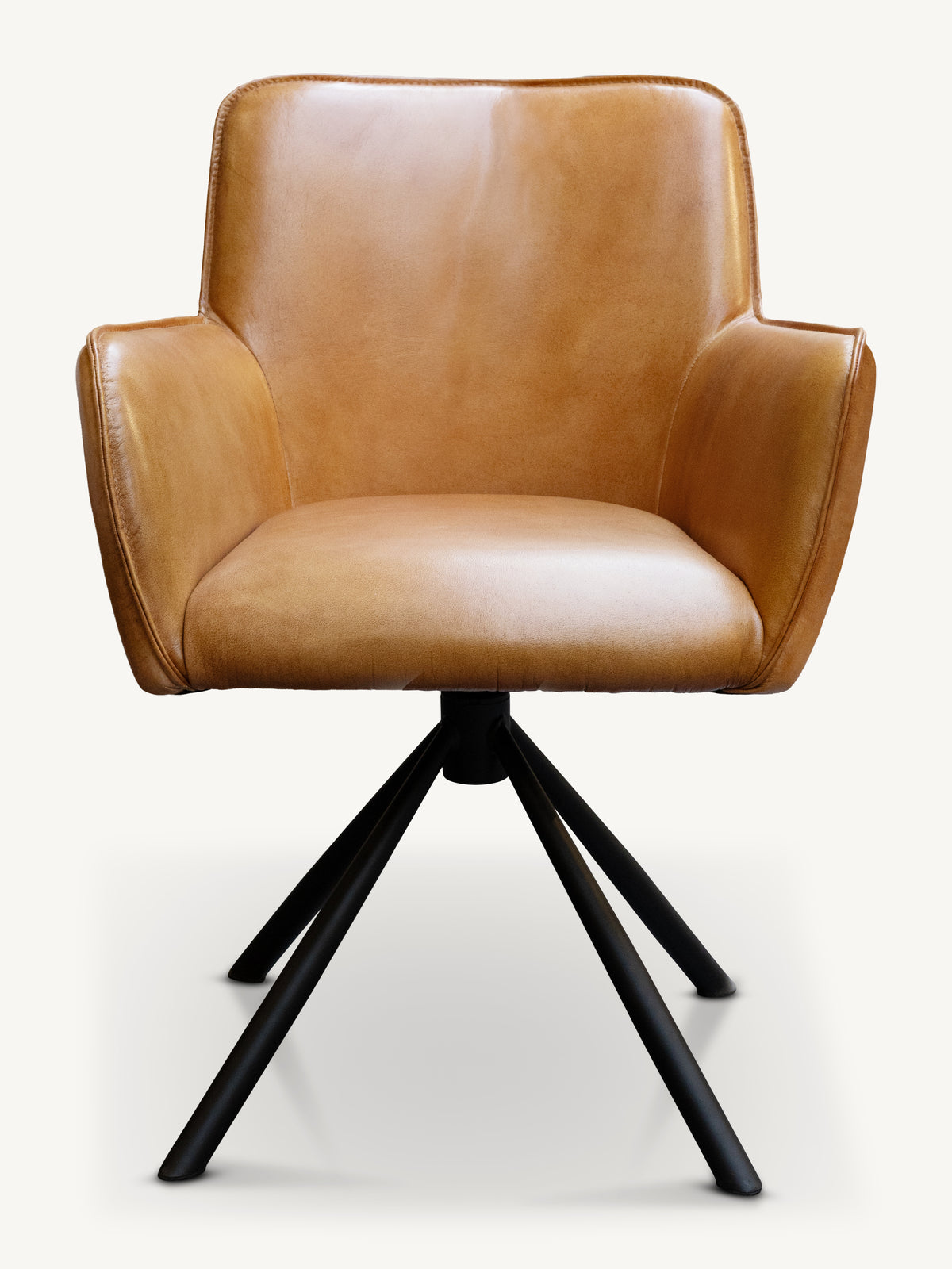 Dining chair SANTOS bull leather 60x63x90cm brown